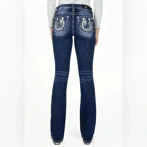 Miss Me Denim - Miss Me Floral Swirl Horseshoe Bootcut Jeans sz 29